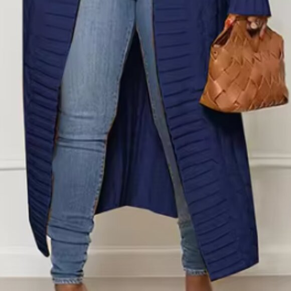 #318 MAXI CARDIGAN KNITTED SWEATER with POCKETS - Picture 3 of 6